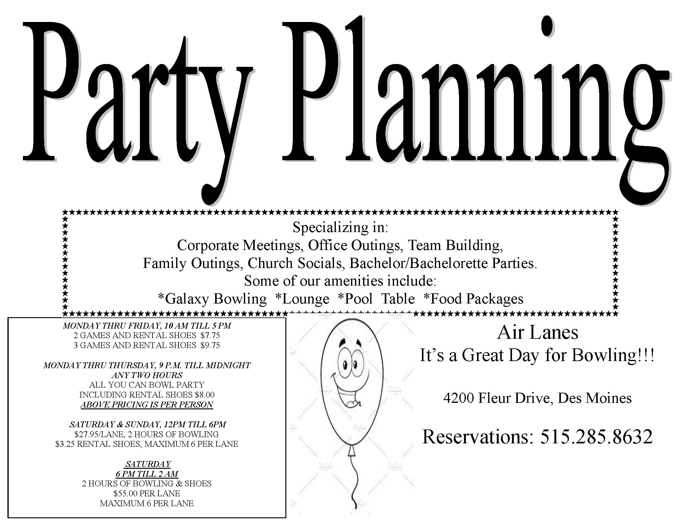 Company Party Ideas | Corporate Parties | Air Lanes | Des Moines IA
